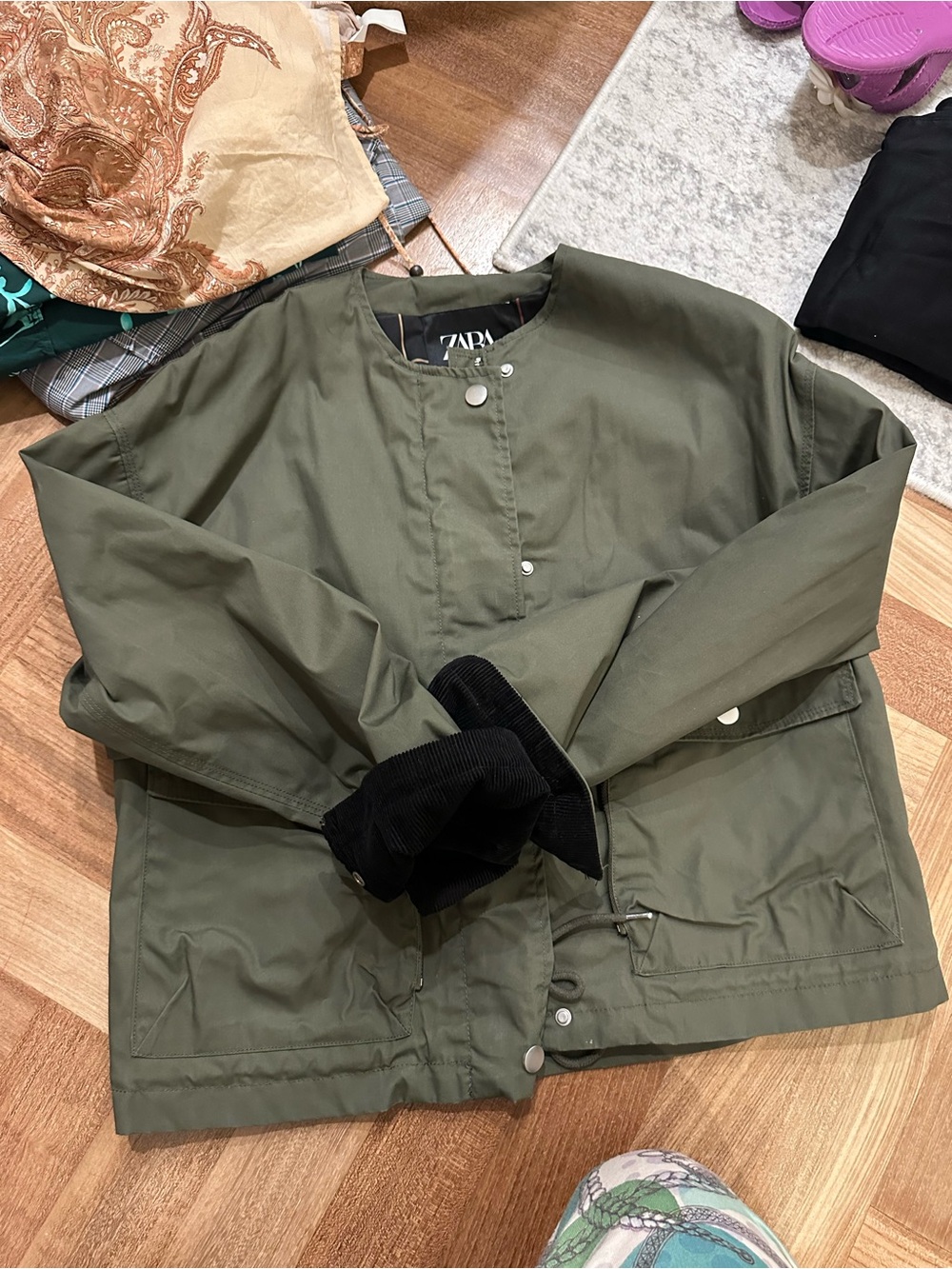 Zara Olive Green Jacket - Barbour Style